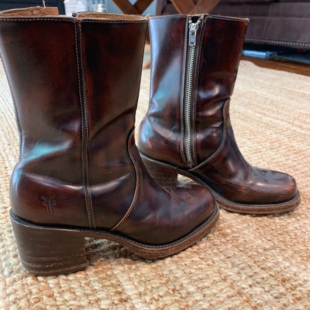 Vintage Frye Mid-Calf Heeled Boot